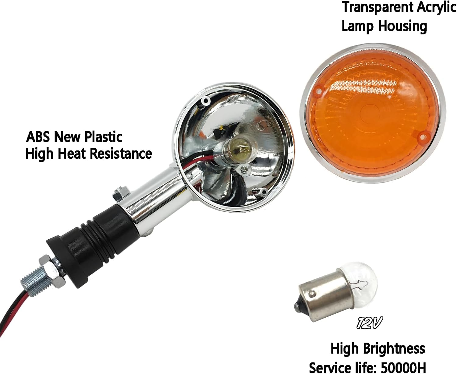 SPNUVR 2Pcs Motorcycle Turn Signals Light for Yamaha XV400 XV650 XV1100 XVS400 XVS650 XVS1100 Virago V MAX 1200 Star XVS 400 1100 Turn Lampbulb image number 4