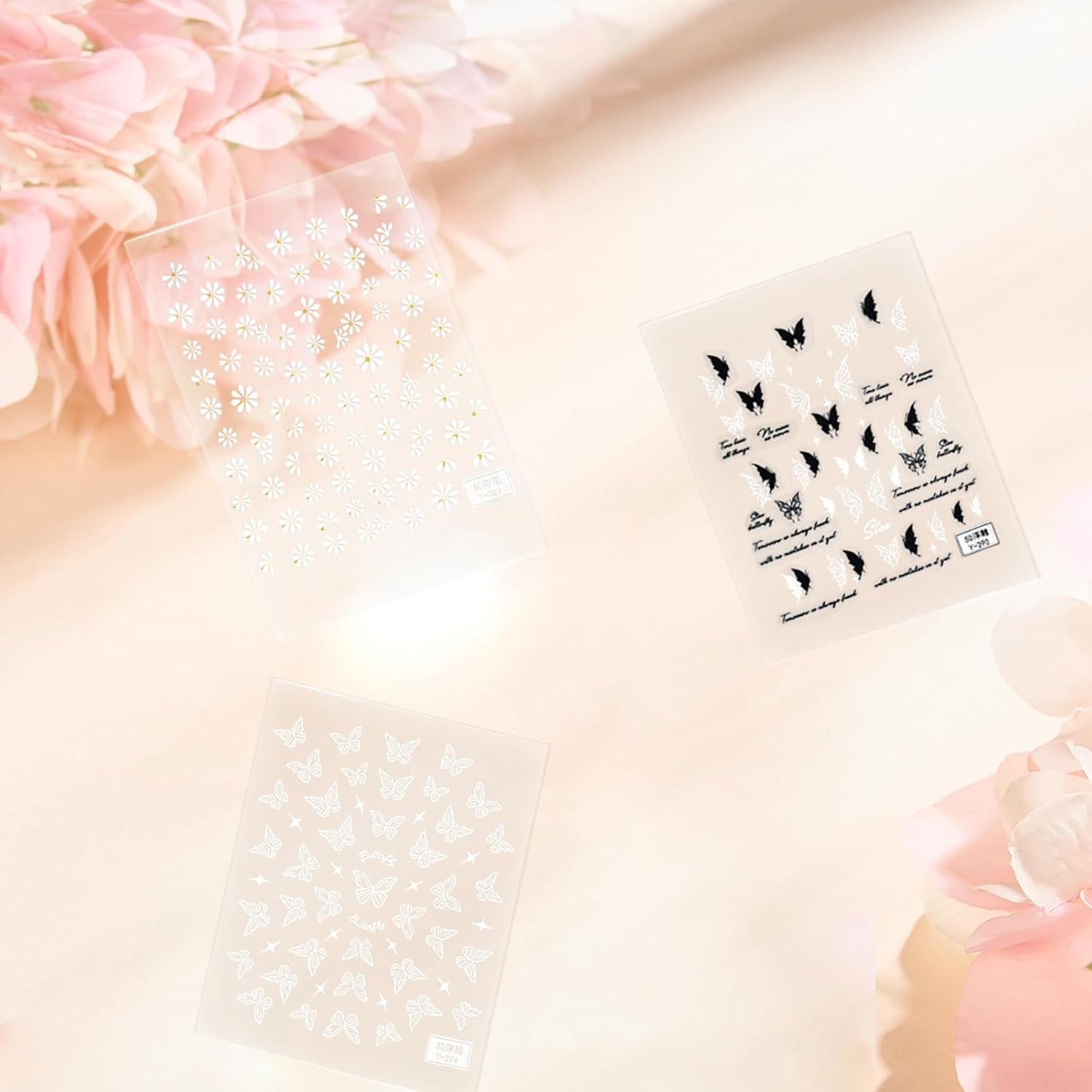 Holographic Nail Art Stickers, Stars and Moons Design, 5 Sheets, Iridescent Celestial Decals for Manicure