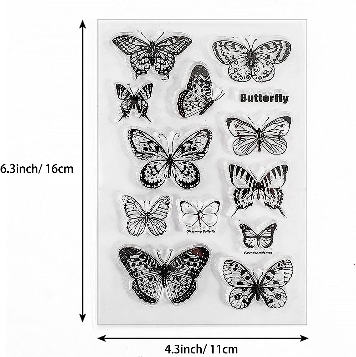 Muulaii 6 Sheets Clear Stamp Silicone Stamp Cards with Greeting Words, Flowers, Leaves, Butterflies, and Moons Pattern for Thanksgiving Christmas Holiday Card Making and DIY Scrapbooking Journaling image number 6