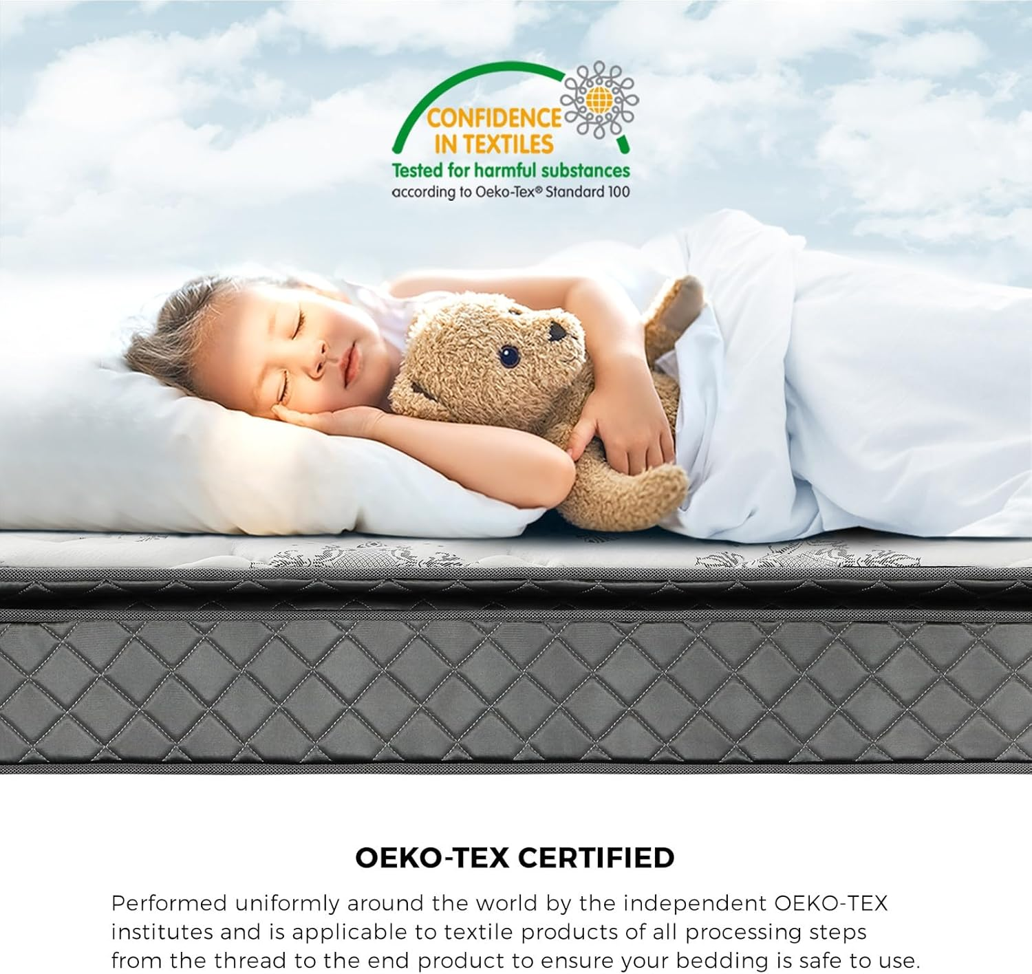 Bedra Bedding King Single Mattress with Bonnell Spring and Full Body Support King Single Bed Mattress Medium Firm 21Cm Thickness image number 2