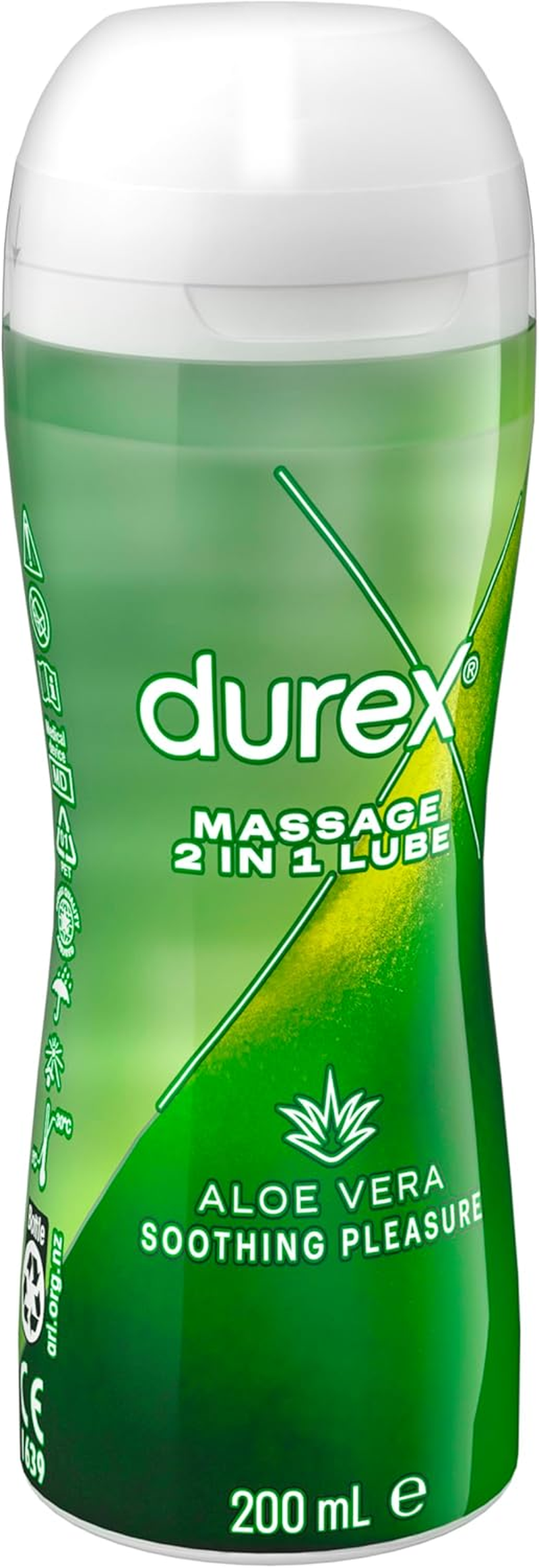Durex 2 in 1 Massage Lube Gel Intimate Lubricant with Aloe Vera, 200Ml