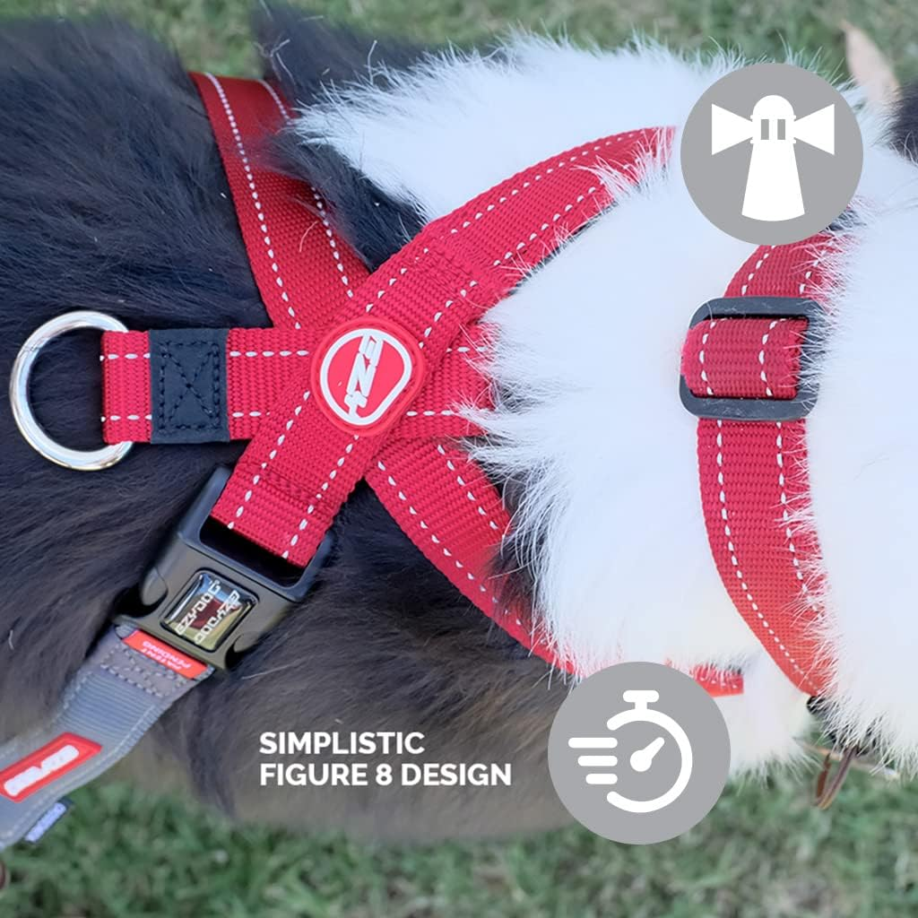 Ezydog Crosscheck Harness - Dog Training Harness - No Pull Harnesses for Dogs - Escape Proof, Reflective, Comfortable, Easy to Fit (L, Red) image number 7