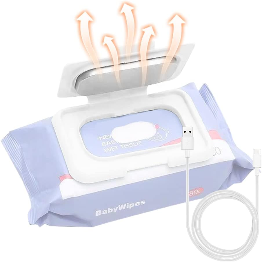 Baby Wipe Warmer Portable Baby Wet Wipes Warmer Heater USB Powered Perfect for Traveling Blue