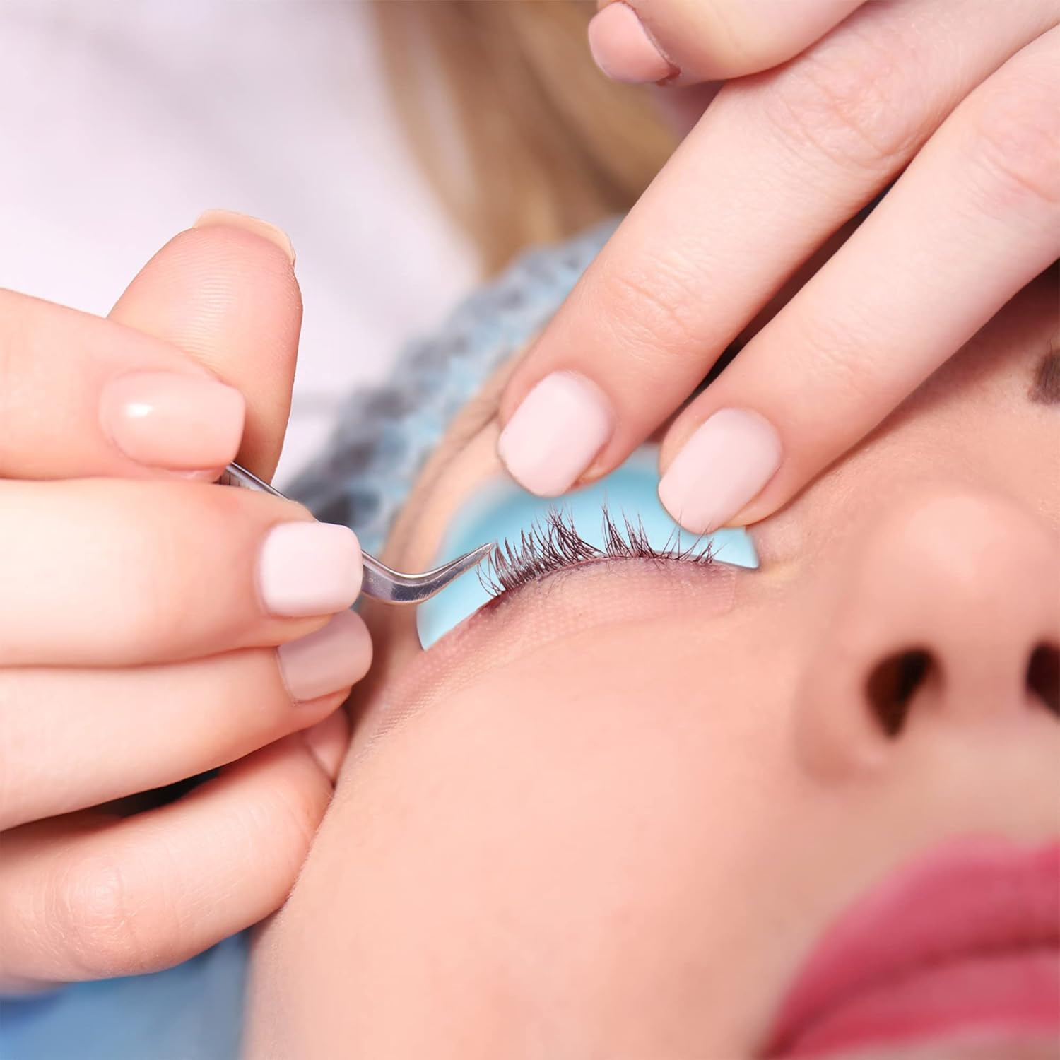 Hicarer 48 Pieces Lash Lift Rods Silicone Eyelash Pads Raise Eyelashes Perming Curler Rods (Small, Medium, Large), Silicone Lash Lift Shields for Eye Supplies Makeup Tool(Blue) - Blue image number 4