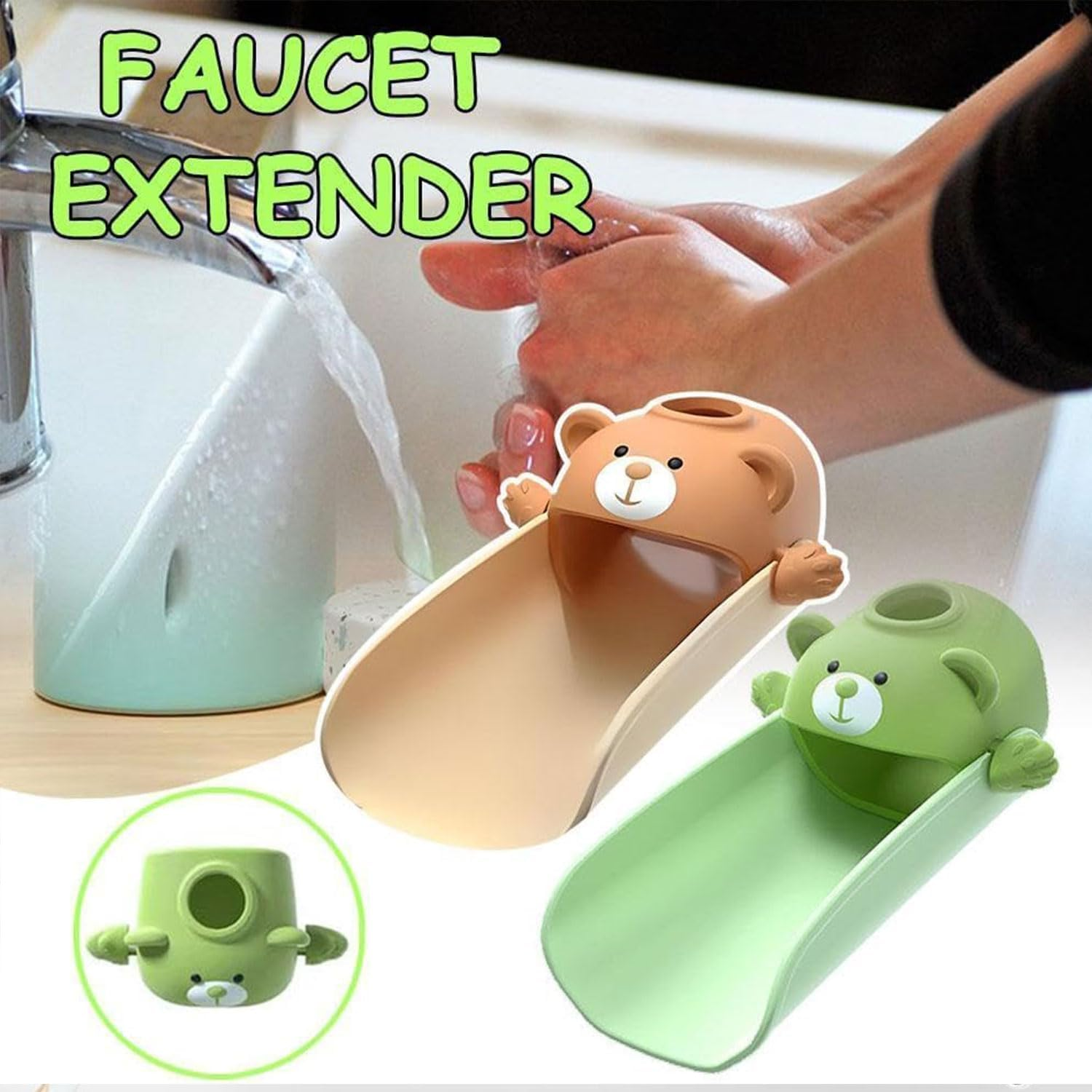 YIRANJIA 2-Pack Faucet Extender for Sink - Easy-To-Use Temperature-Sensitive Extensions for Toddlers & Kids - Bathroom & Kitchen Hand Washing Faucet Add-Ons image number 3