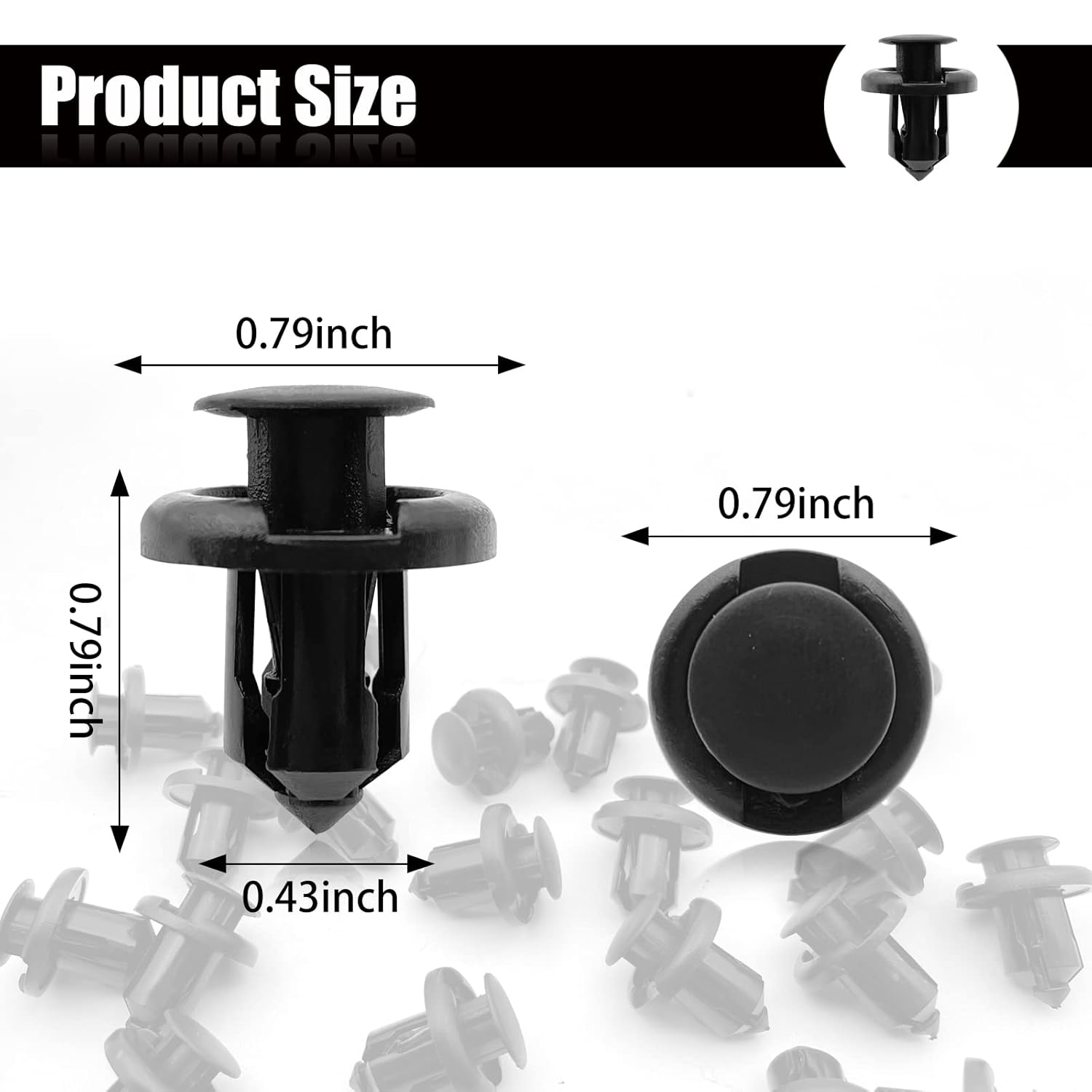 20Pcs Front Bumper Push-Type Retainer Clips, 10Mm Fender Liner Clip Compatible with Honda CR-V Accord Civic Acura 91503-SZ3-003 Nylon Clip Fasteners Pin Screws image number 5