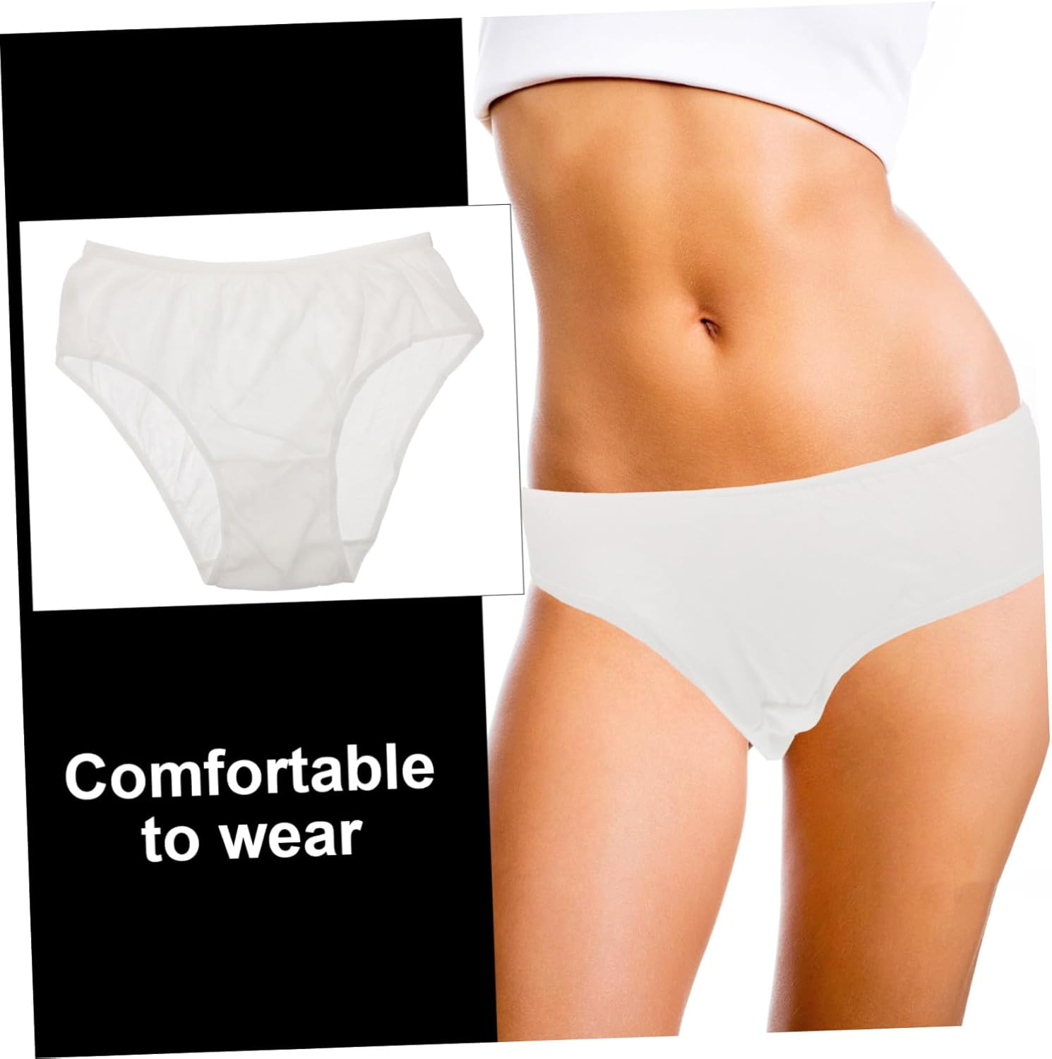 Disposable Maternity Panties Pure Cotton Underwear Breathable Moisture-Absorbing XXL Women Postpartum Period Briefs White 4Pcs Portable image number 4