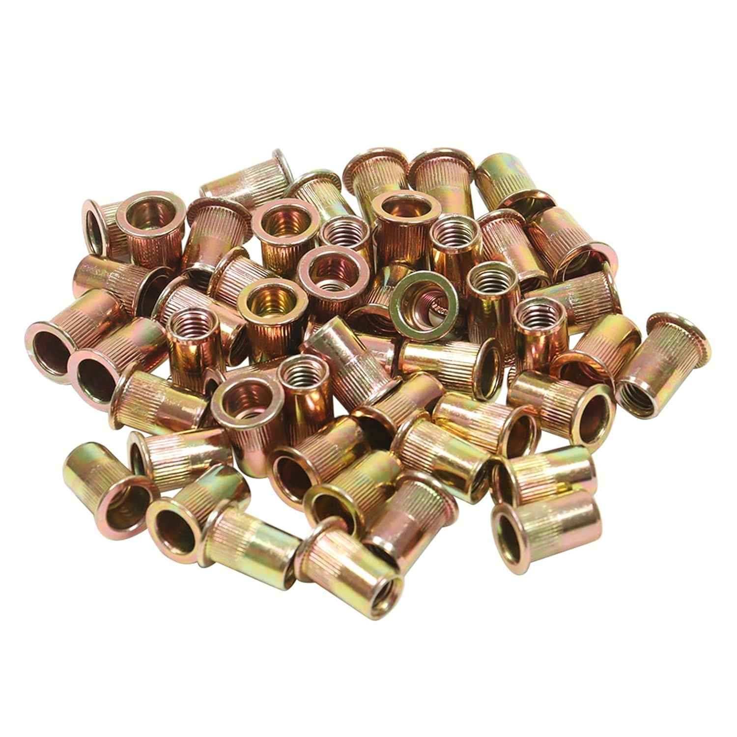 Labwork 50Pcs M8 Rivet Nuts Blind Nut Nutserts Rivnut Zinc Plated Steel image number 1