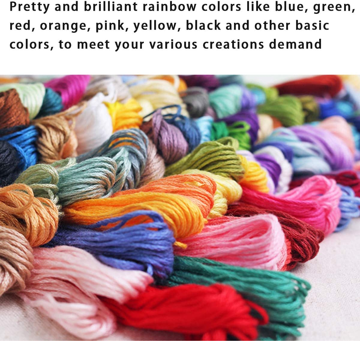 Embroidery Threads Set 100 PCS with 25 Sewing Tools Cross Stitch Starter Threads Embroidery Sewing Floss Kit for Beginners DIY Crafts image number 4