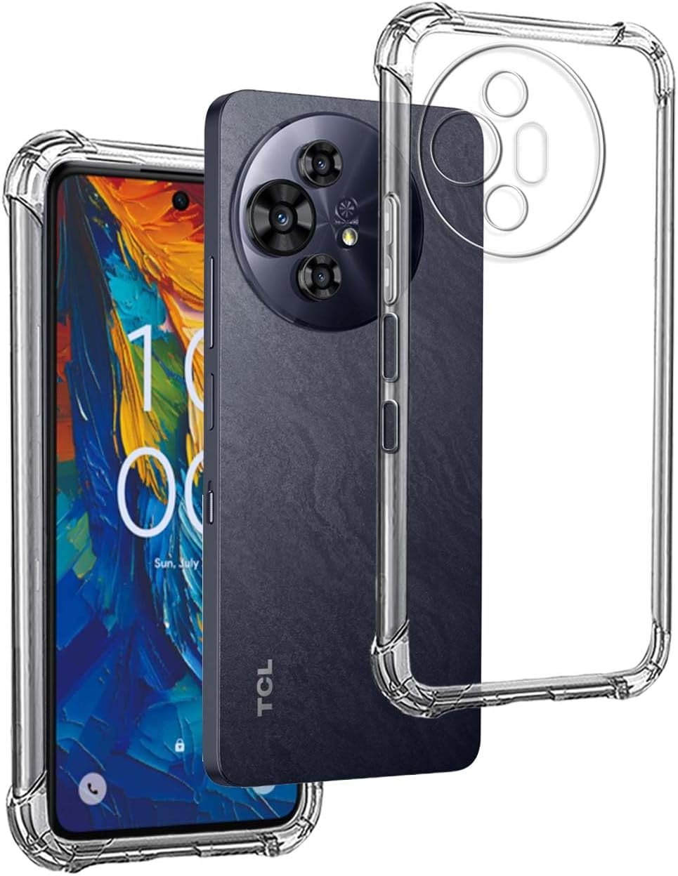 REY Transparent Silicone Case TPU Anti-Shock for TCL 50 NXTPAPER 5G - 50 PRO NXTPAPER 5G, Mobile Phone Case Premium Scratch-Resistant TPU Transparent Protective Case Anti-Shock image number 5