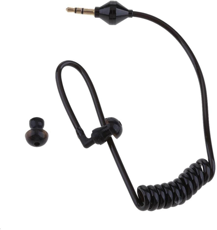 3.5Mm Mono Headset Earphone Stereo Air Tube Mic Earpiece Lightweight Black image number 5