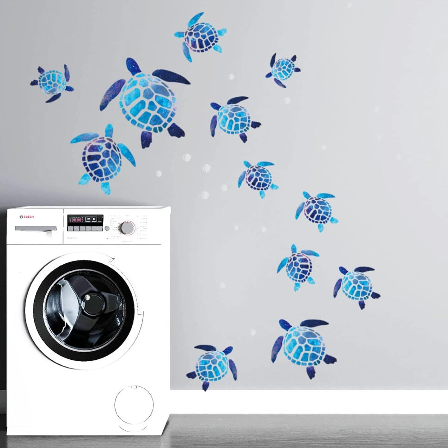 JDFHFGB 12 Pcs Sea Turtle Wall Decals Stickers, Removable Waterproof Vinyl Underwater Ocean Marine Animals Decor for Kids, Nursery, Bedroom, Bathroom, Children'S Swimming Pool (Blue) image number 3