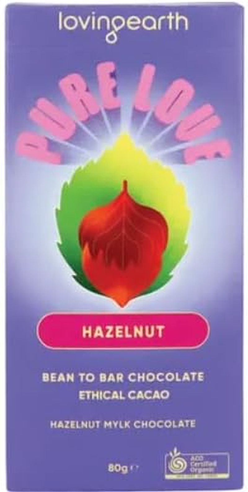 Loving Earth Hazelnut Mylk Chocolate, 11 X 80G Bars