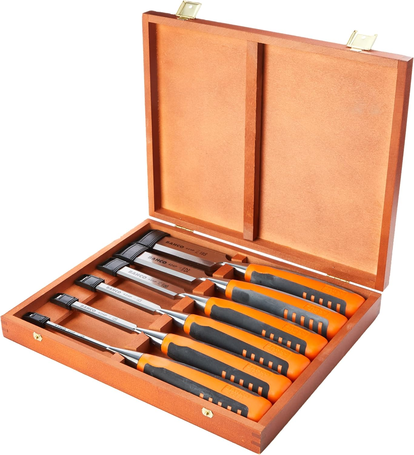Bahco 424P-S6-EUR BH424P-S6-EUR Chisel in Wooden Box, Multi-Colour, 6/10/12/18/25/32 Mm, Set of 6 Pieces image number 2