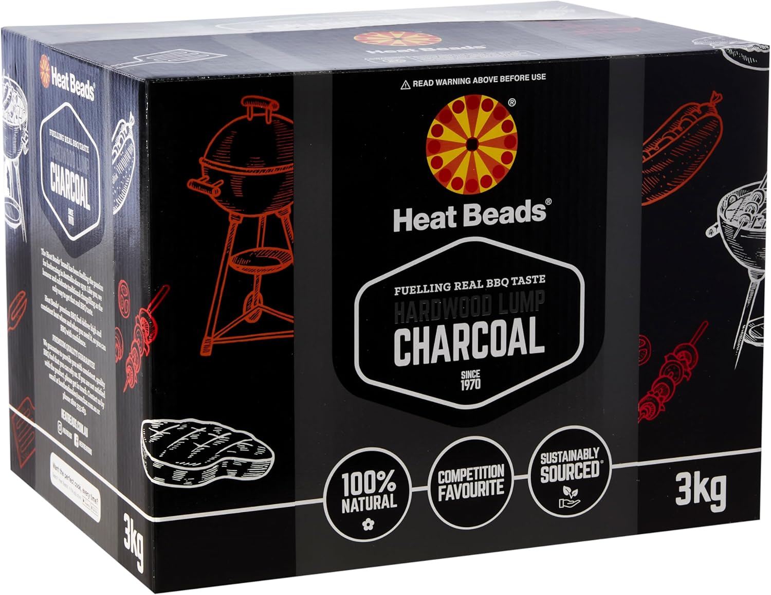 Heat Beads&reg; Hardwood Lump Charcoal Box, 3 Kg image number 2