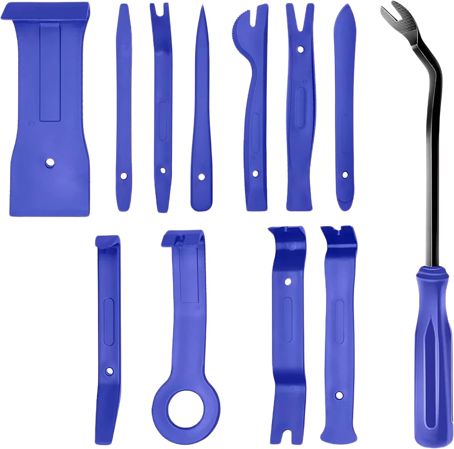 Spendeal 12 Pcs Trim Removal Tool Kit, No Scratch Plastic Pry Tool Kit, Car Panel Door Window Tools Car Interior Trim Kit Fastener Rivet Remover for Clip, Molding, Dashboards, Upholstery Toolkit image number 3