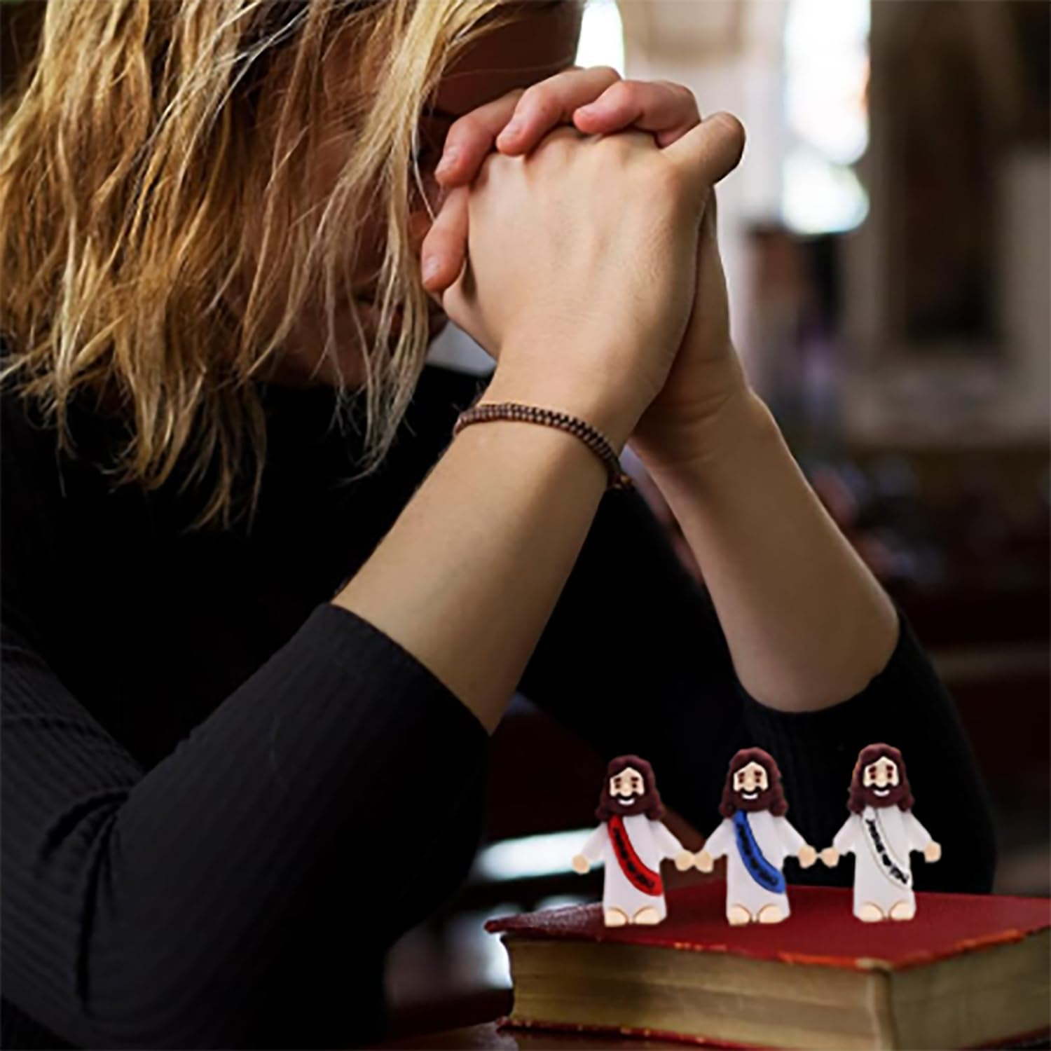 Little Jesus Figures, 30 Pcs, Mini Jesu Figurines in Bulk, Multicolor Tiny Jesus Love You Figures to Hide and Seek, Seek Religious Gifts for Easter Egg Stuffers image number 2