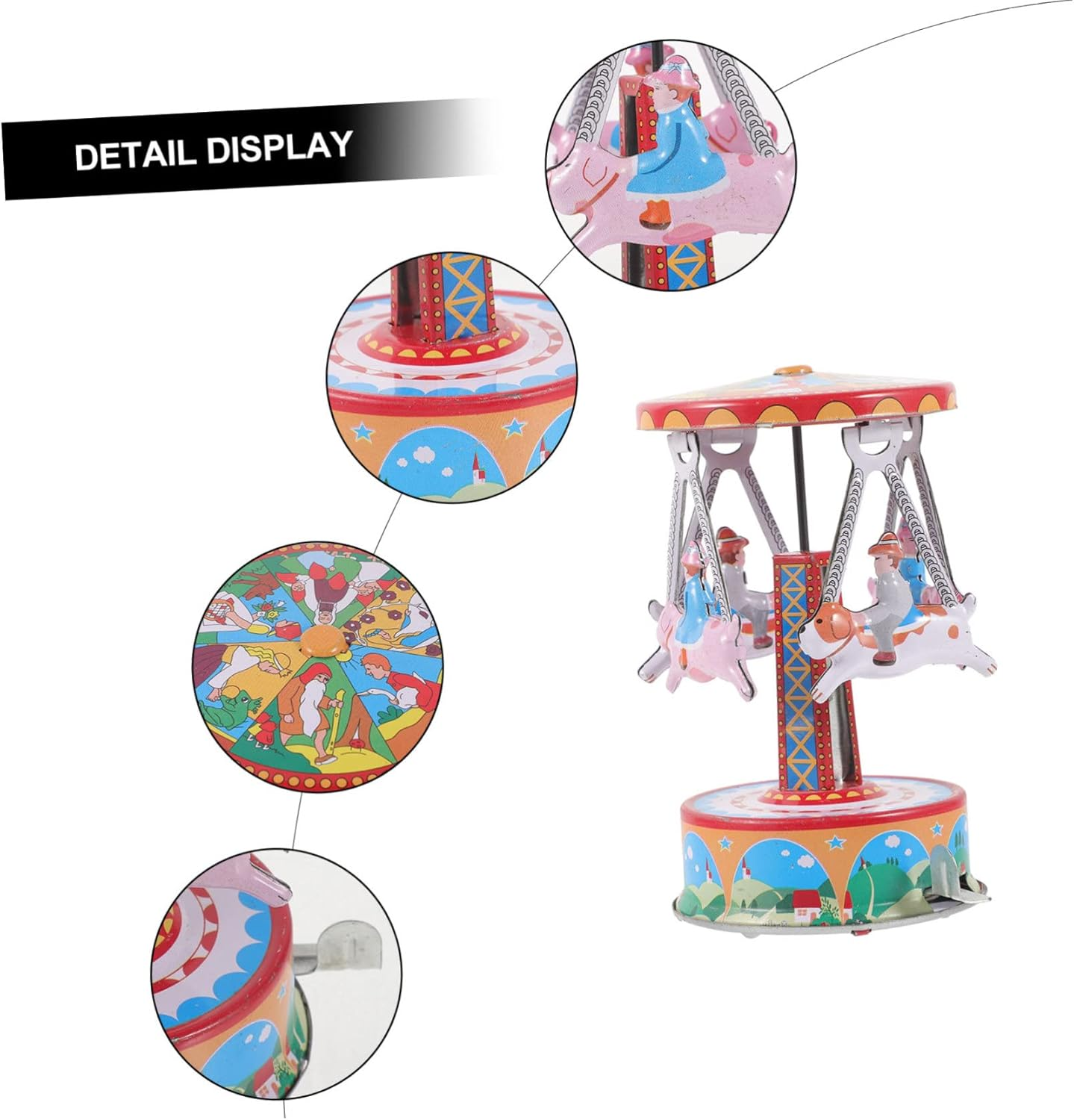 CIYODO Retro Vintage Tin Toy Windup Creative Educational Toys for Boys and Girls No Battery Needed for Birthday Party Decorations image number 5