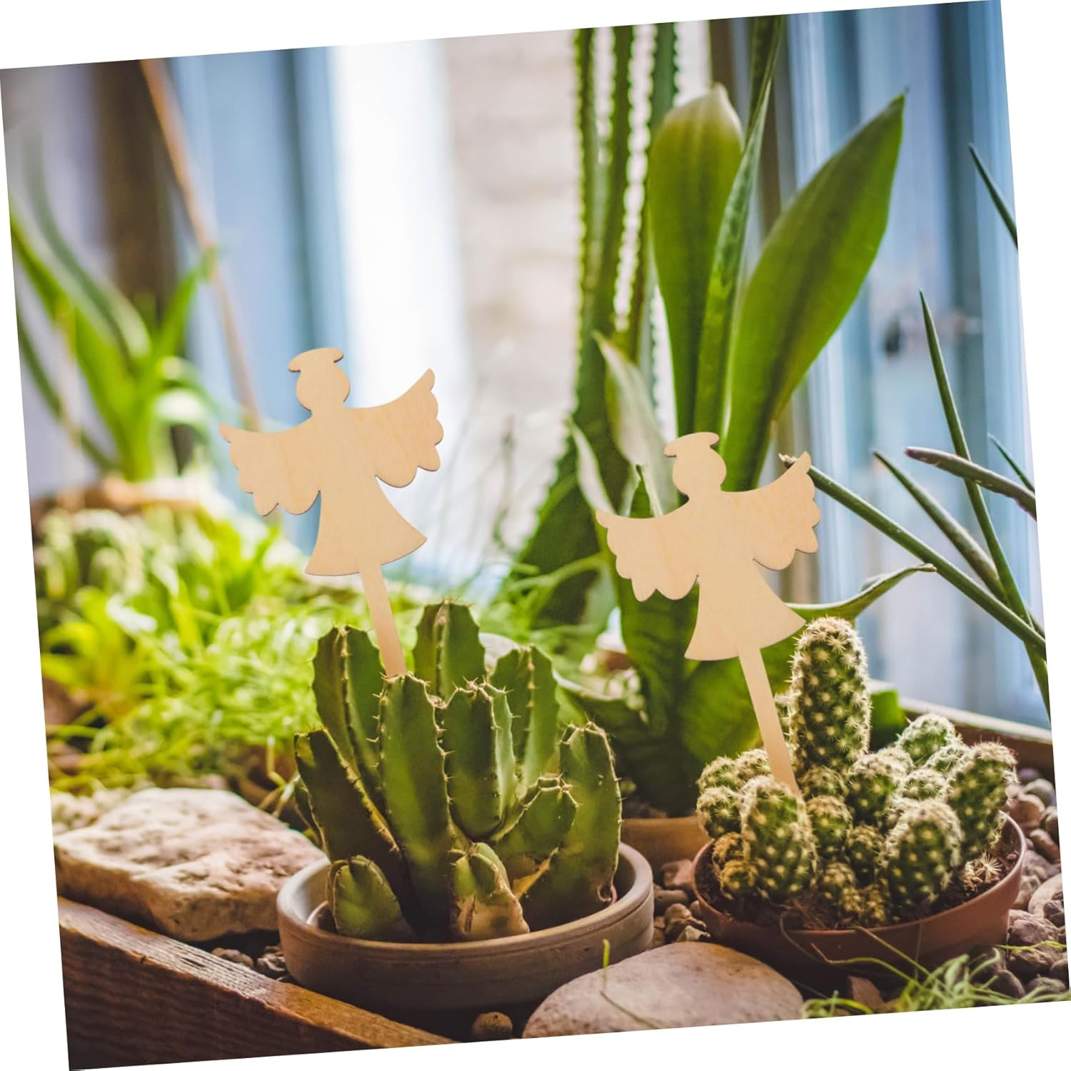 FUNOMOCYA 10Pcs Wooden Plant Labels for Flower Beds Gardening Decorative Tags Plants Flowers Labels Landscaping Pots Decor Garden Supplies image number 3