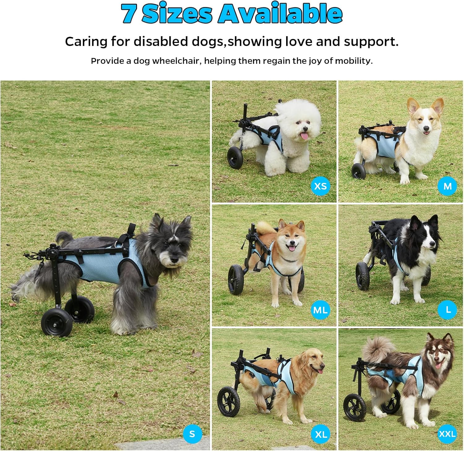 Celestaura Dog Wheelchair for Back Legs, Dog Wheelchair Cart, Doggy/Cat Wheelchair with Disabled Hind Legs Walking, Mobility Aids for Small Pets Hind Limbs, Dog Carts with Wheels, Light Weight,S image number 1
