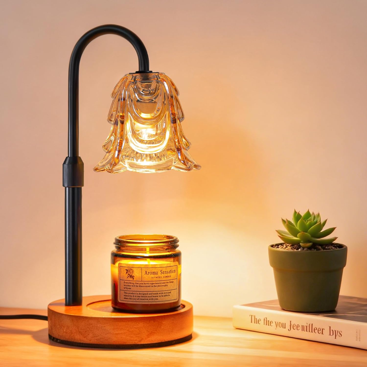 Roshin Candle Warmer Lamp Timer & Dimmable Electric Candle Warmer for Scented Jar Candles, Elegant Home Decor Candle Lamp for Bedroom, Living Room, Gift image number 4