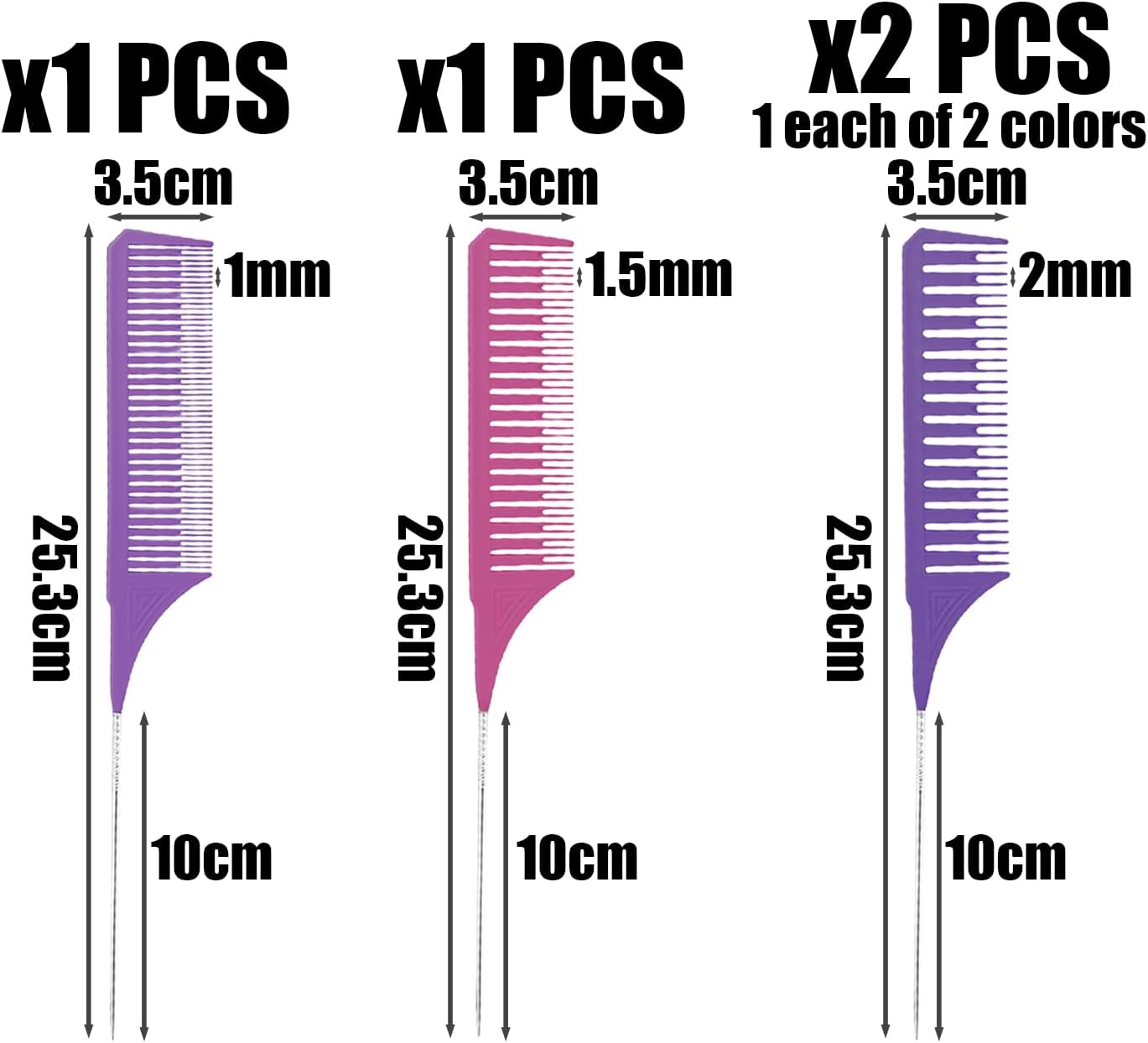 4 Pieces Hair Dyeing Comb, Hair Styling Accessories, Heat Resistant Comb, Hairdressing Salon Tools, Hairdressing Tools image number 5