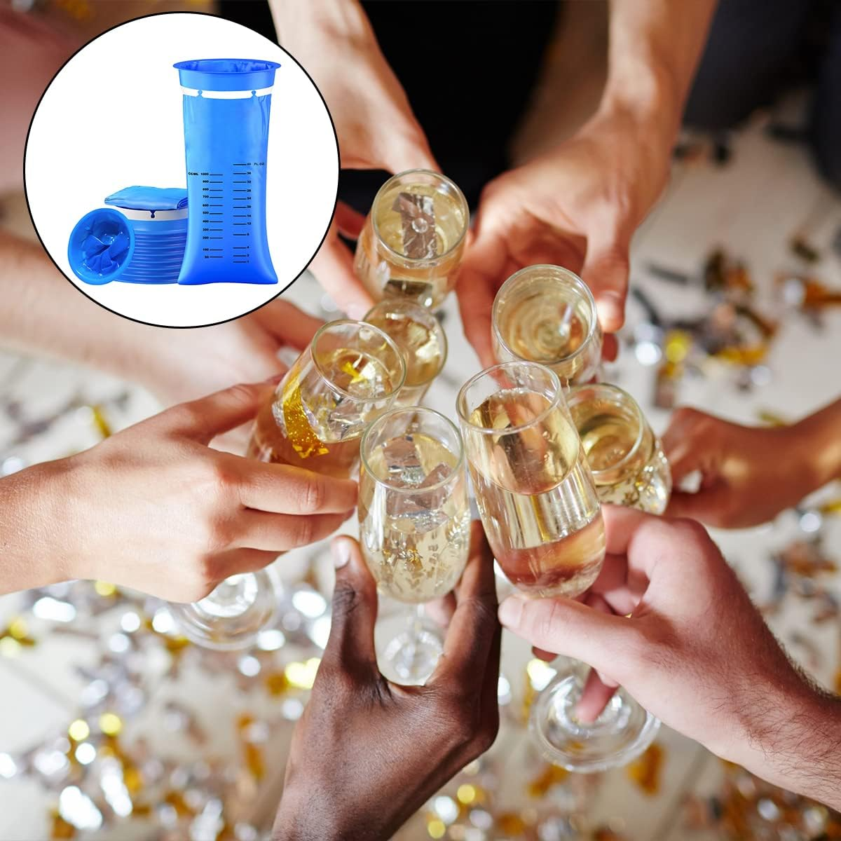 Emesis Bags, 10 Pack Travel Trash Bags for Aircraft, Taxi, Travel Motion Sickness (Blue） image number 1