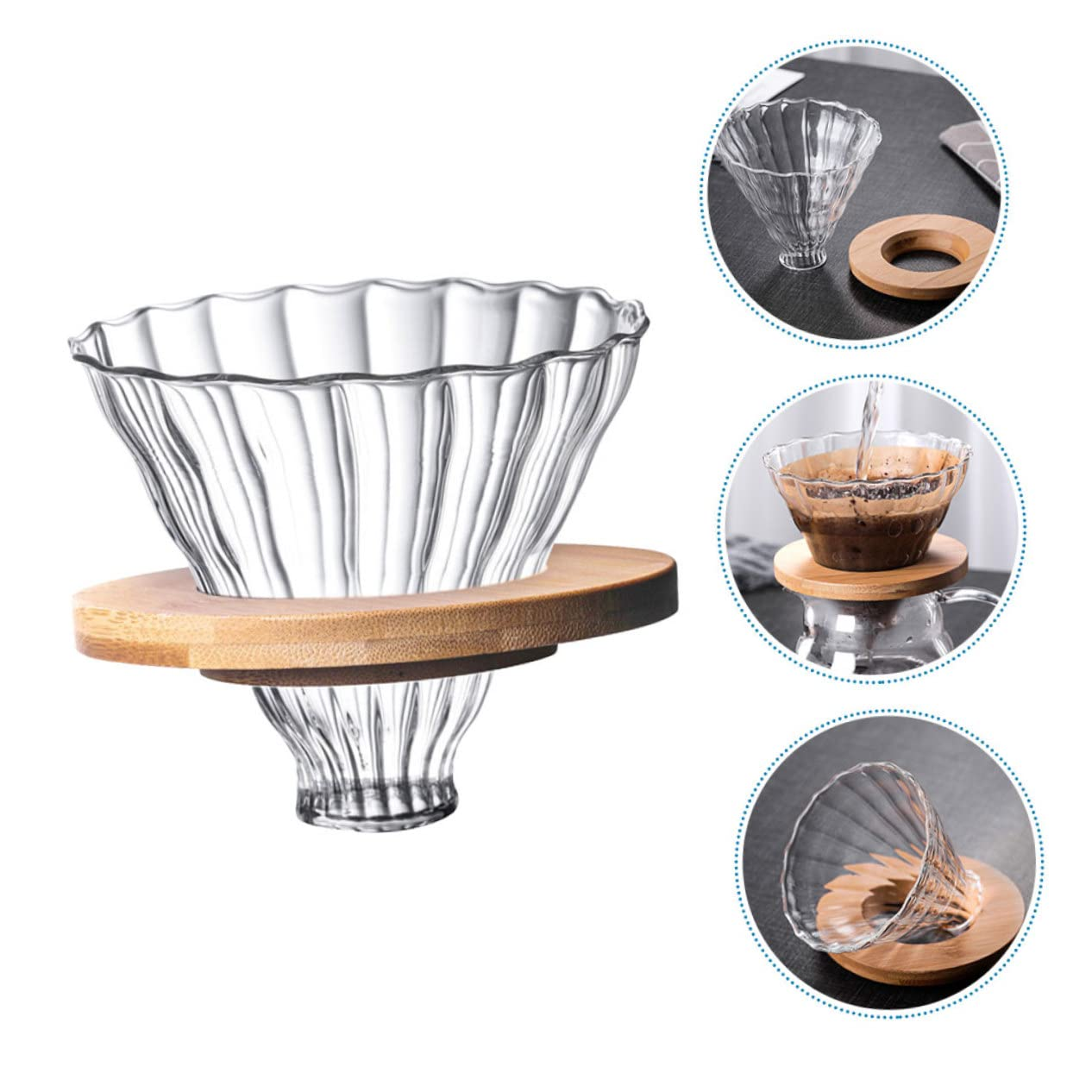 Jojofuny Coffee Pot Funnel Stripe Cup Design Reusable for Drip Coffee for Coffee Accessories and Tea Slag Filtration image number 1