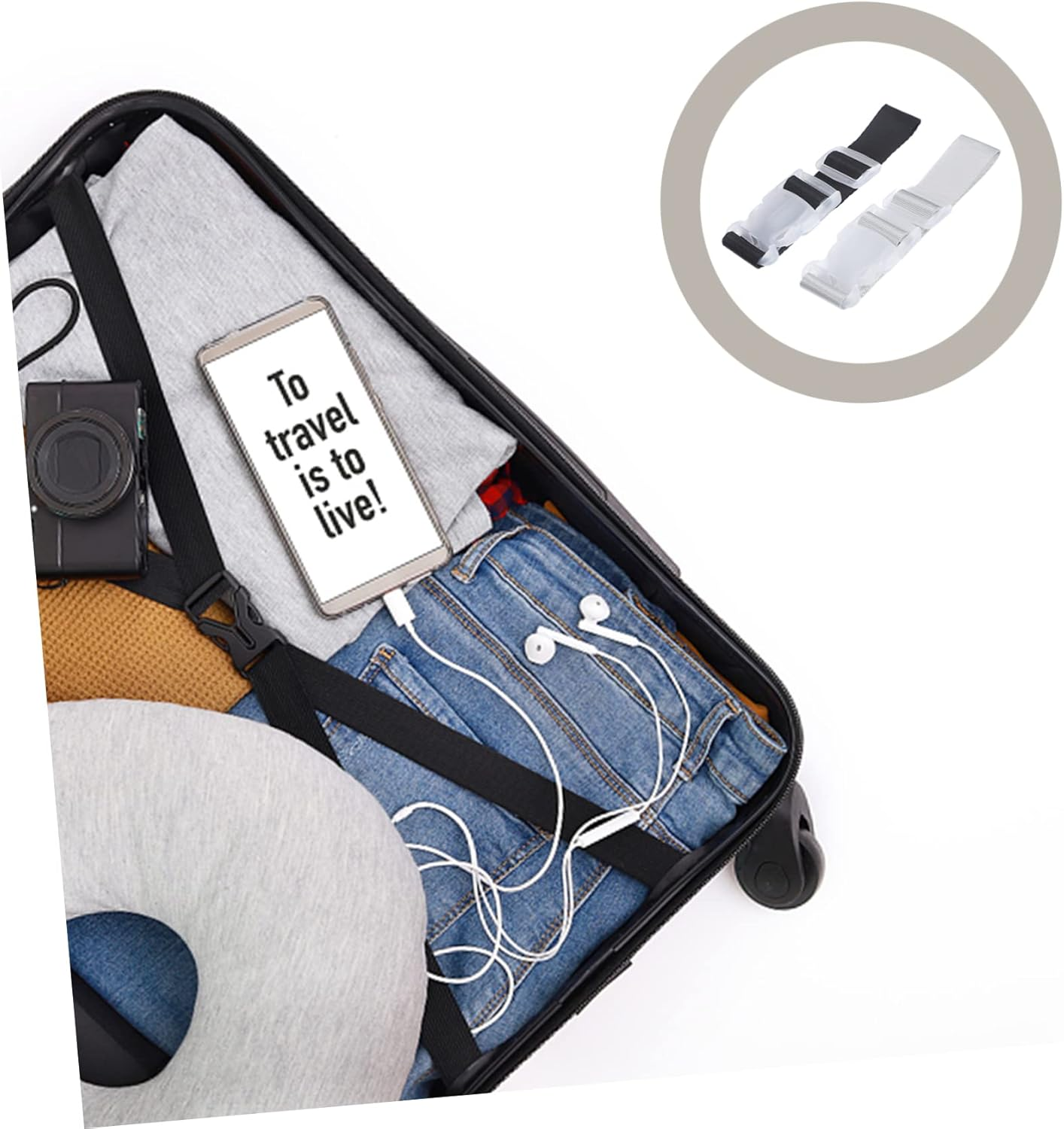 PACKOVE 4Pcs Luggage Straps Buckle Adjustable Travel Backpack Accessories for Suitcase Bag Camping image number 1