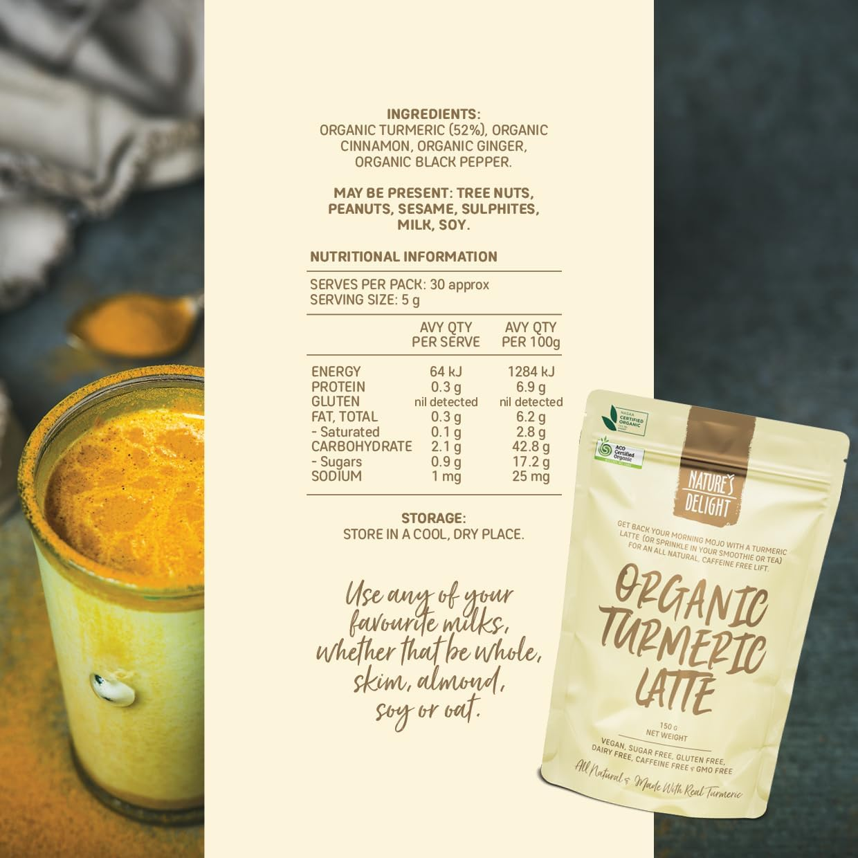 Natures Delight Organic Turmeric Latte 150 G image number 4