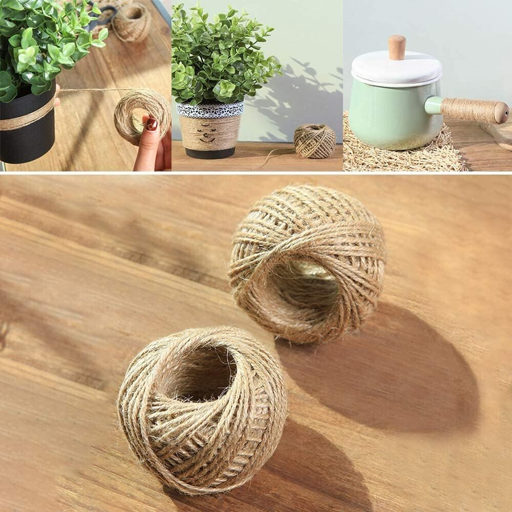 Leona Co Natural Jute Twine Gift Wrapping String DIY Rope Garden Twine Cord for Arts Crafts and Gardening Applications (1) image number 3