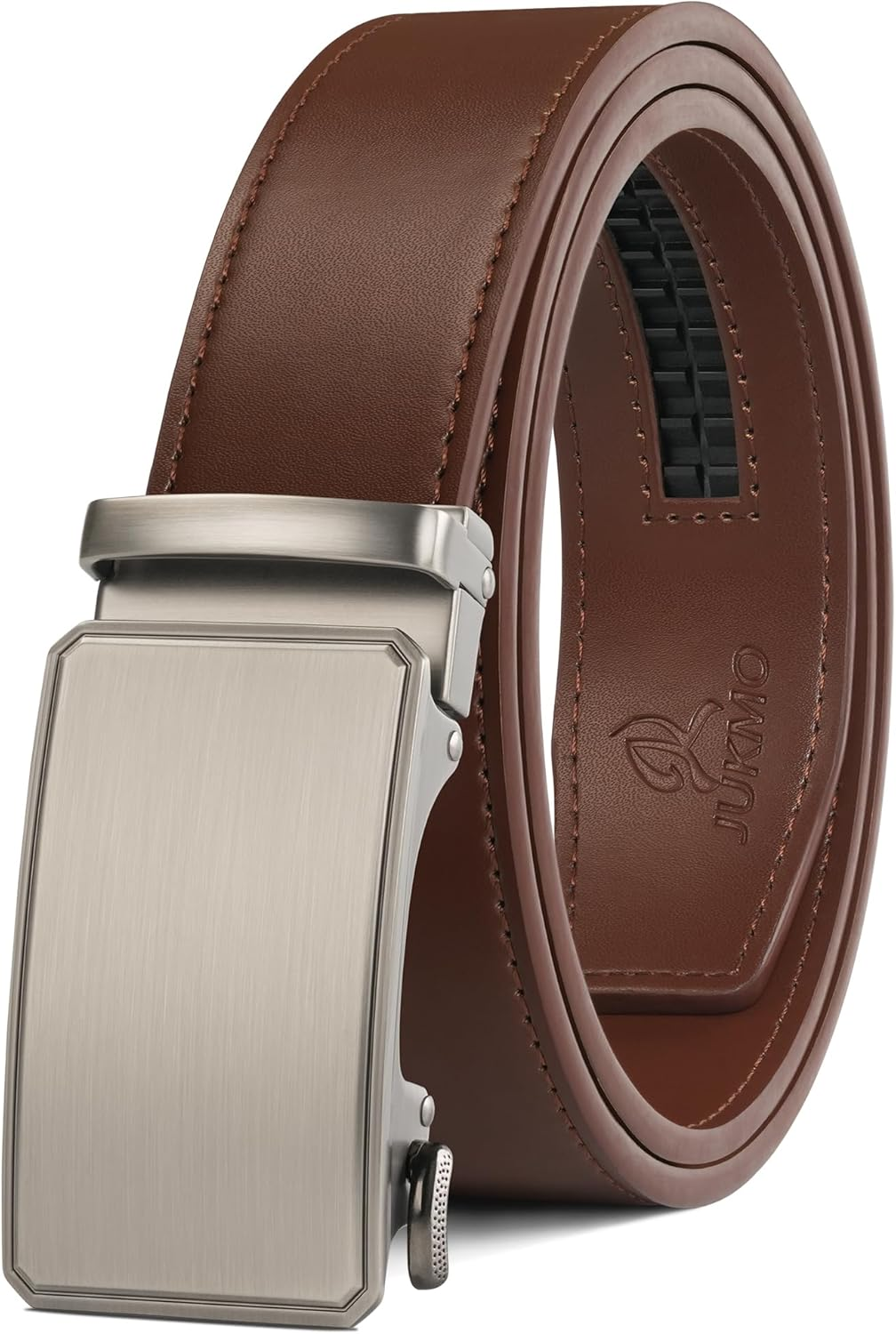 JUKMO Men&rsquo;S 35Mm Leather Ratchet Belt with Original Slide Buckle in Gift Box