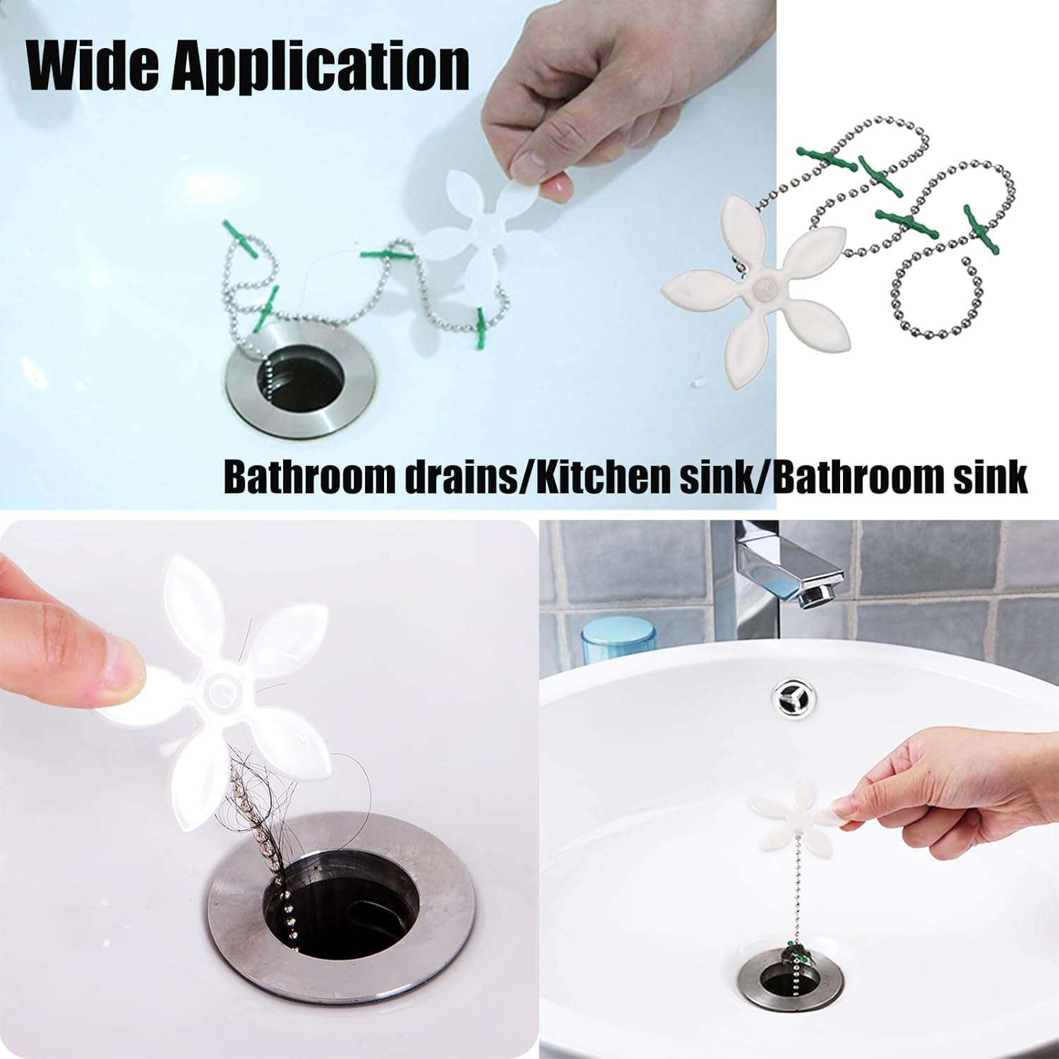 10 Pieces Drain Hair Catcher Flower Cleaning Tool Shower Drain Strainer Bathroom Drain Strainer Hair Catcher Kitchen Cleaning Tool Drain Hair Remover Removal Tool