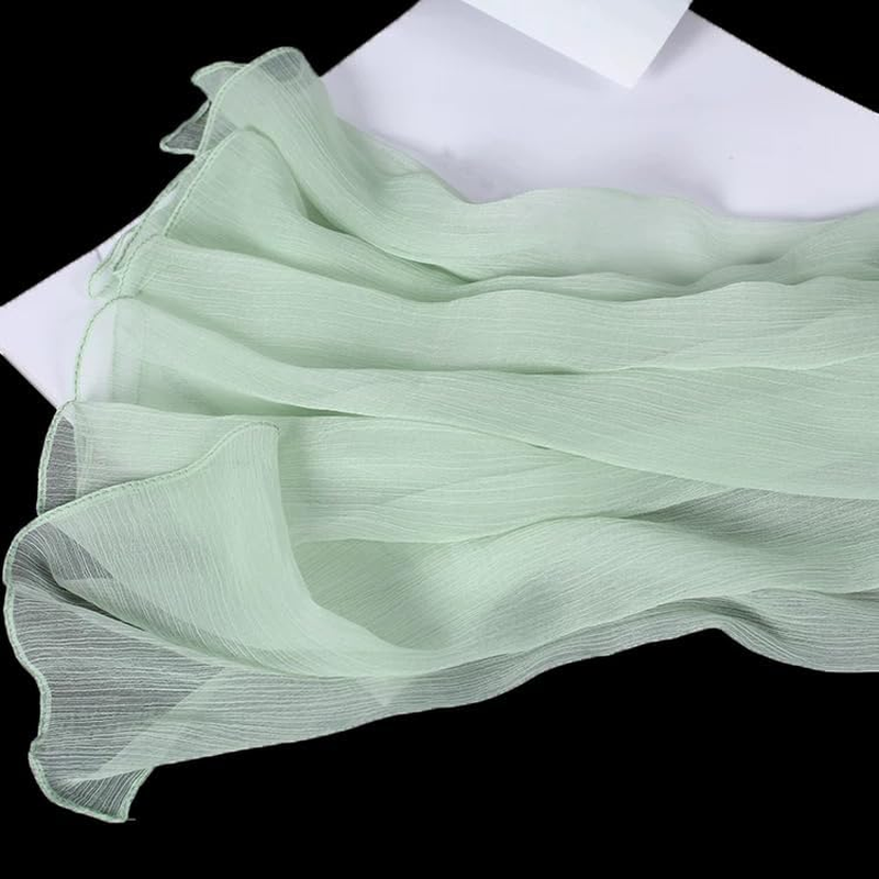 Lina & Lily Crinkled Chiffon Women'S Scarf Shawl Wrap Spring Summer Sheer Silky Featherlight - Baby Blue image number 7
