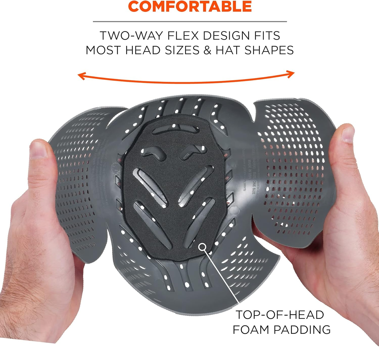 Ergodyne Skullerz 8945F(X) Universal Bump Cap Insert with Extra Venting, Fits into Any Baseball Hat, Charcoal