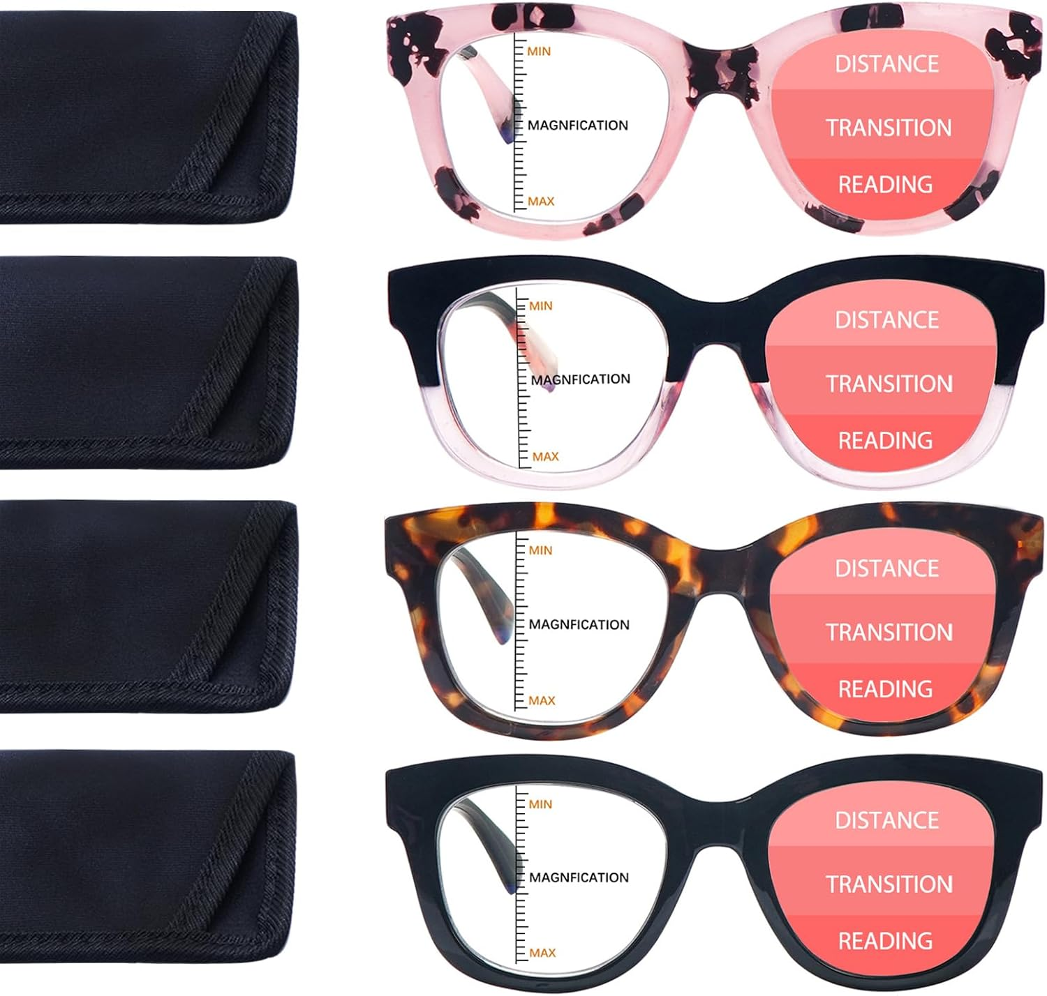 VIDEBLA 5 Pack Blue Light Blocking Reading Glasses,Spring Hinge Readers for Women Men,Anti UV Ray Filter Nerd Eyeglasses, Mix, Medium