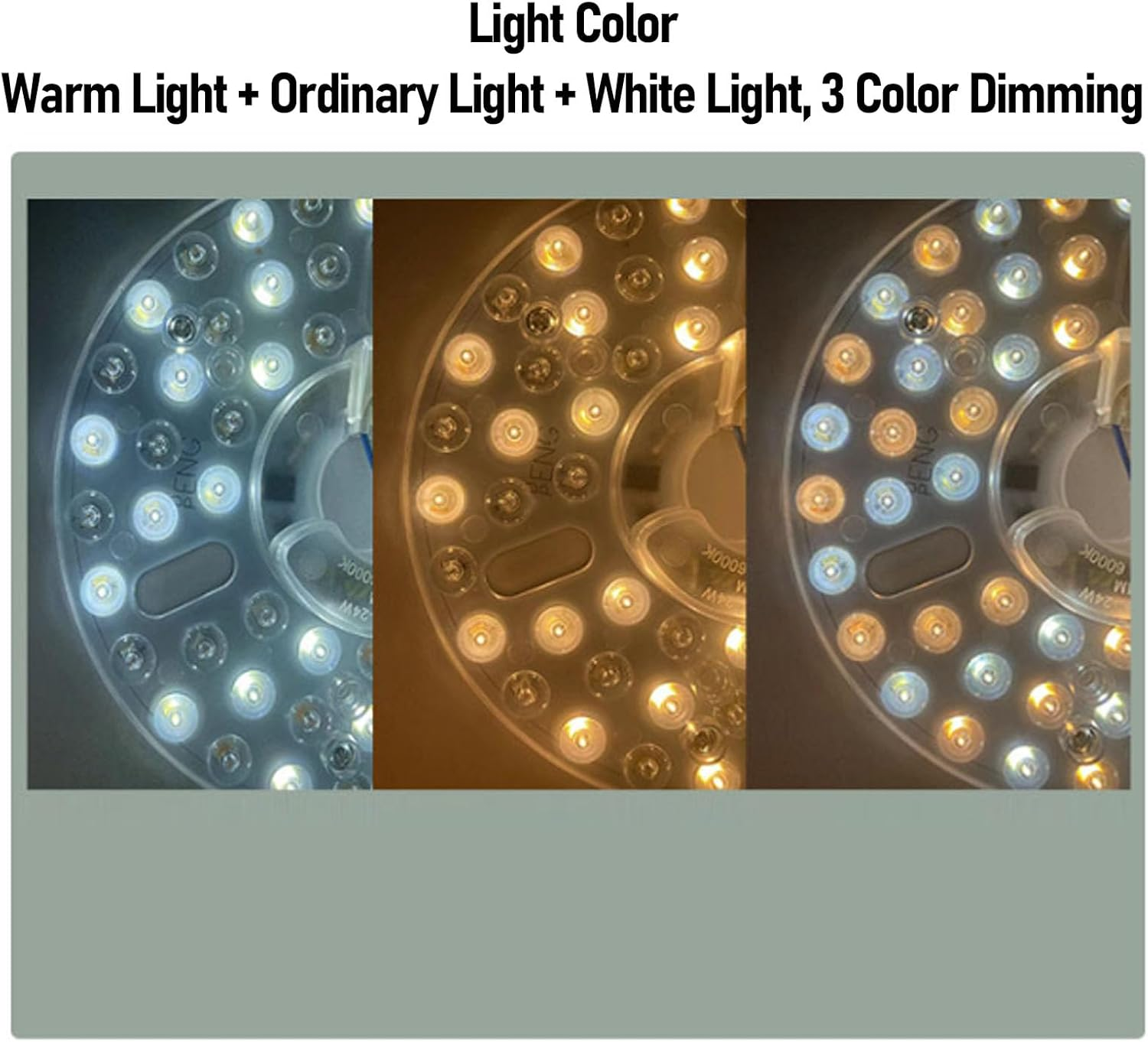 6.3 Inch LED Ceiling Fan Light Retrofit Kit, 24W 3CCT 3000K 4000K 6000K Dimmable round Ceiling Light, Replacement Ceiling Fans with Lights for Bedroom Living Room Dining Room (230)