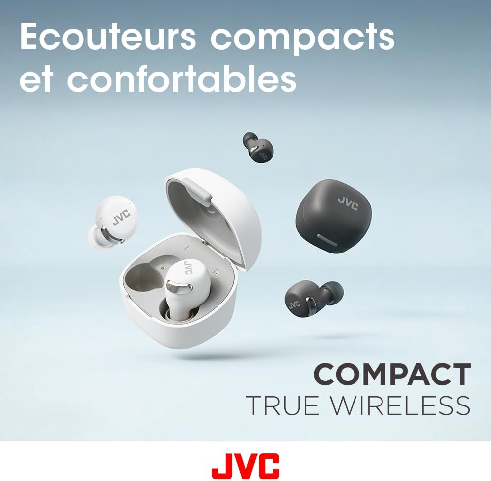 JVC HA-A30T2-W True Wireless Earbuds with Noise Cancelling, Optimised Comfort and Sound Quality, App Control with Multi-Point Connection, White image number 3