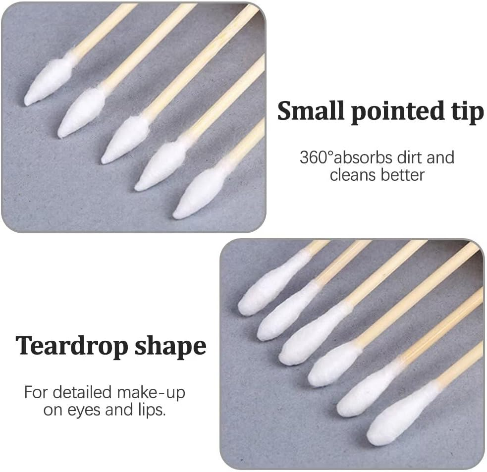 Cotton Buds Pack of 200+ Bamboo with Wooden Handles Sustainable for Make-Up Clean Care Ear Cleaning Wound Care Cosmetic Tool Double Head Biodegradable Environmentally Friendly image number 4