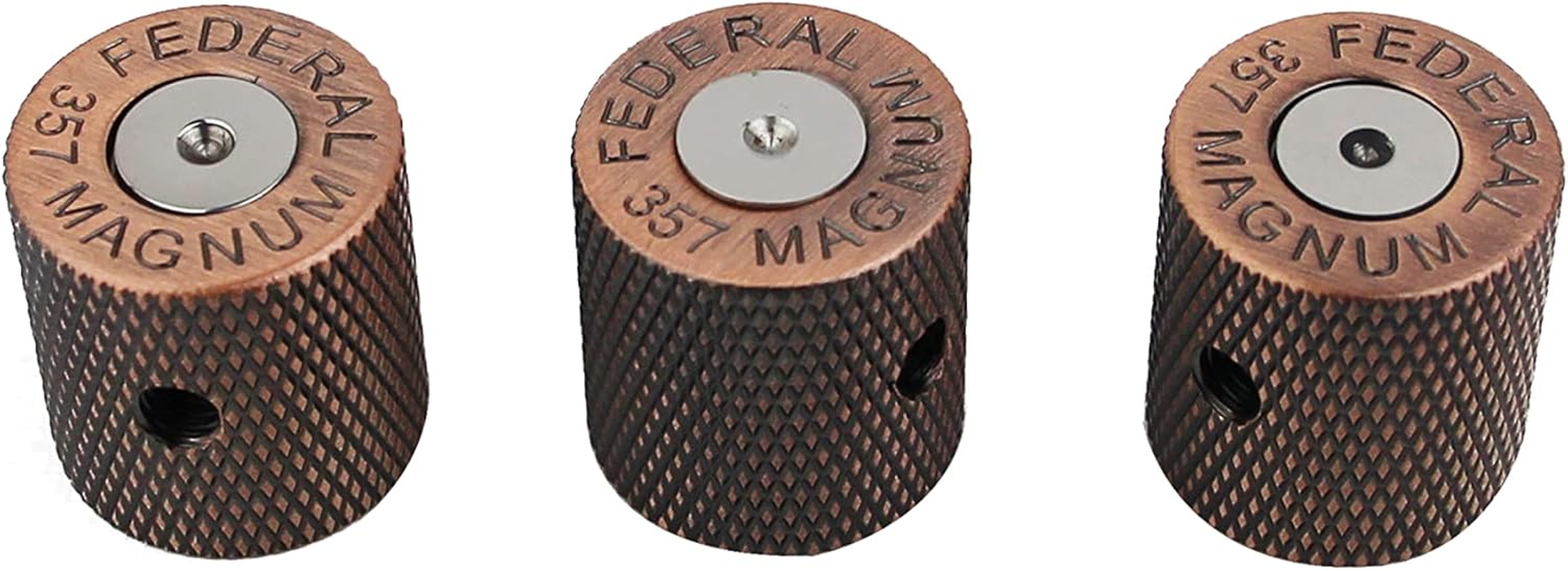 Guyker Guitar Knobs with 6Mm Dia. Shaft Pots - Brass Bullet Case Style Tone and Volume Control Potentiometer Knob Replacement for Precision Electric Guitar or Bass (3 Piece, Bronze)