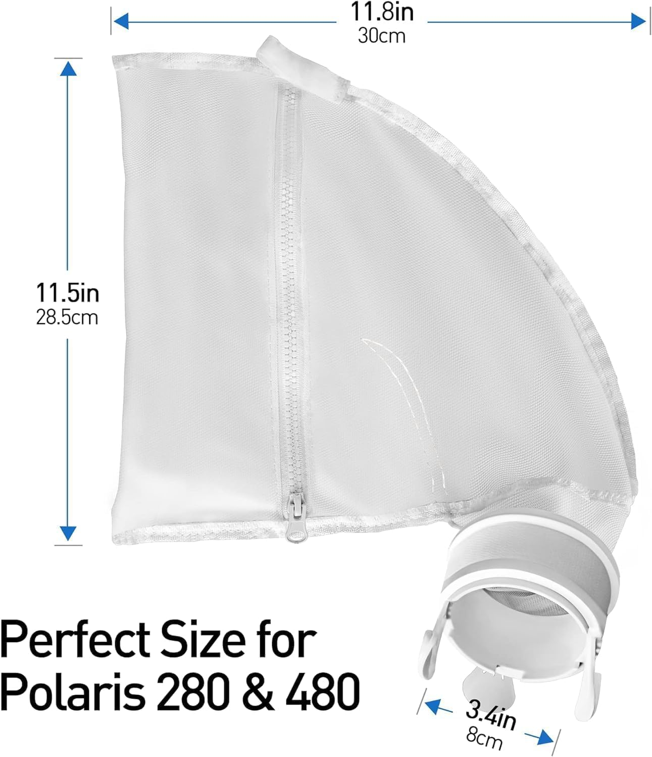2 PCS Pool Cleaner All Purpose Bag, Fits Polaris 280, 480 Pool Cleaner Zippered All Purpose, Pool Spa Part Zippered Bag Replacement, Pool Spa Part Zippered Bag Replacement for Polaris 280, 480 image number 6