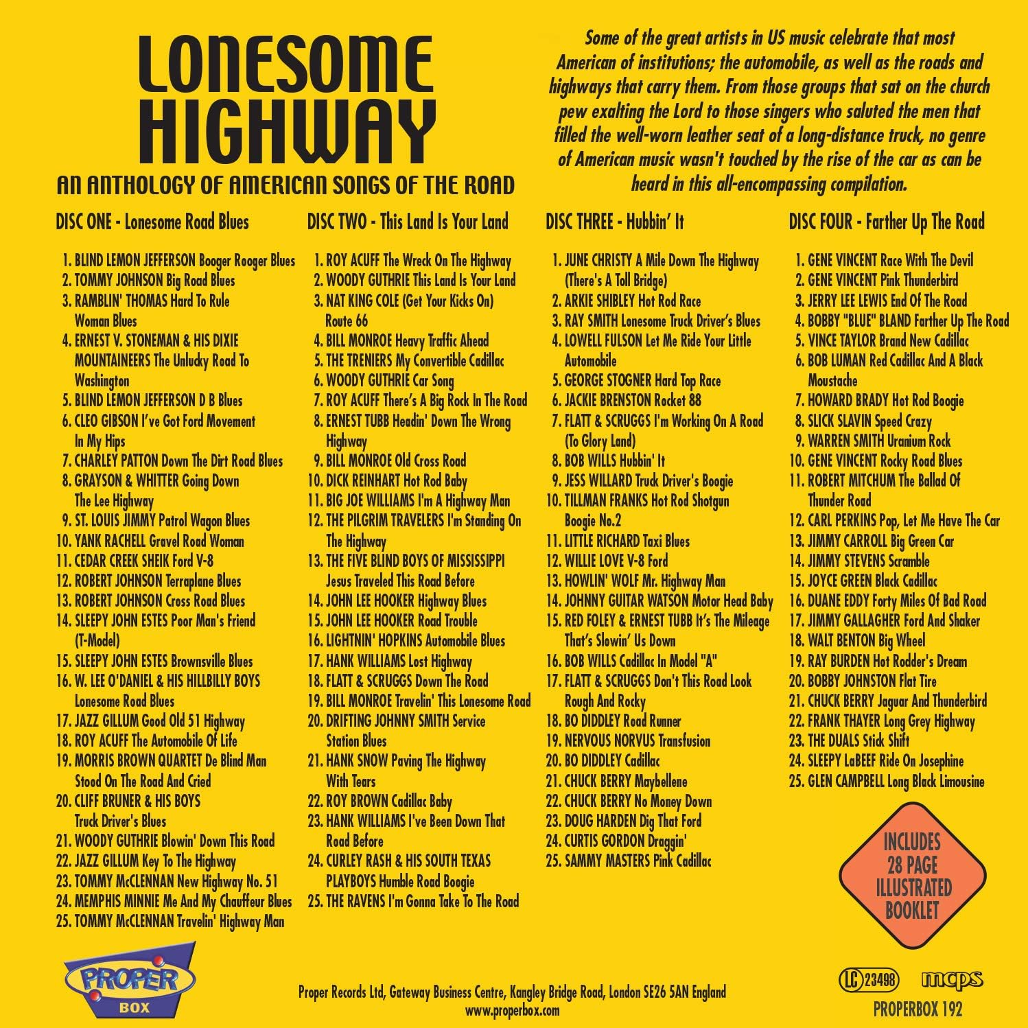 Lonesome Highway Anthology of American Songs Var