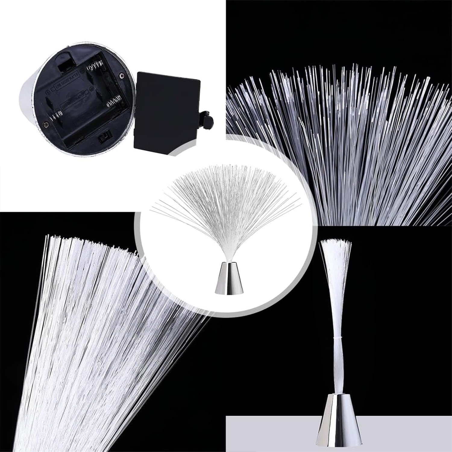 MODOAO LED Color Changing LED Lamp, 7 Colors Colorful Fiber Optic Lantern Battery Operated Mood Night Light Festival Atmosphere Lamp for Living Room Bathroom Bar Party image number 1