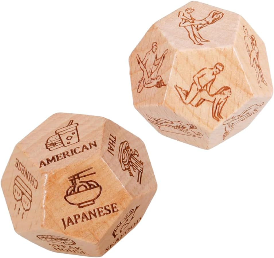 Valentine'S Day Date Night Gifts for Couples Naughty Dice for Her Him Boyfriend Girlfriend Anniversary Steel Gifts for Husband Wife Bride Groom Wedding Engagement Birthday (Love + Food) image number 3