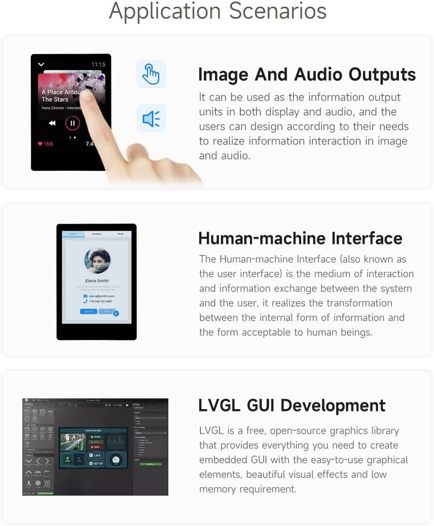 Waveshare ESP32-S3 2.8Inch Capacitive Touch Display Development Board, 5-Point Touch, Multiple Peripheral Interfaces, 32-Bit LX7 Dual-Core Processor, up to 240Mhz Frequency, 240&times;320 Resolution image number 2