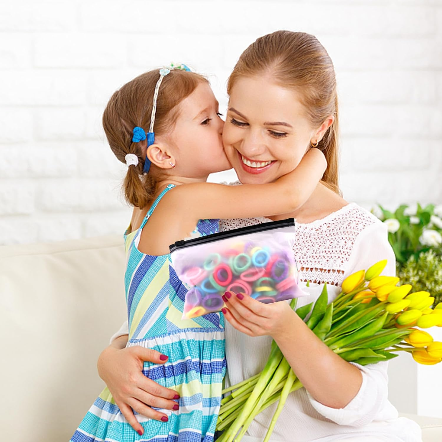 100 Pcs Kids Hair Ties, Soft Nylon Baby Hair Ties No Damage Seamless Hair Bands Ponytail Holders Hair Accessories Hair Tie for Toddler Girls Abundant Color Choices