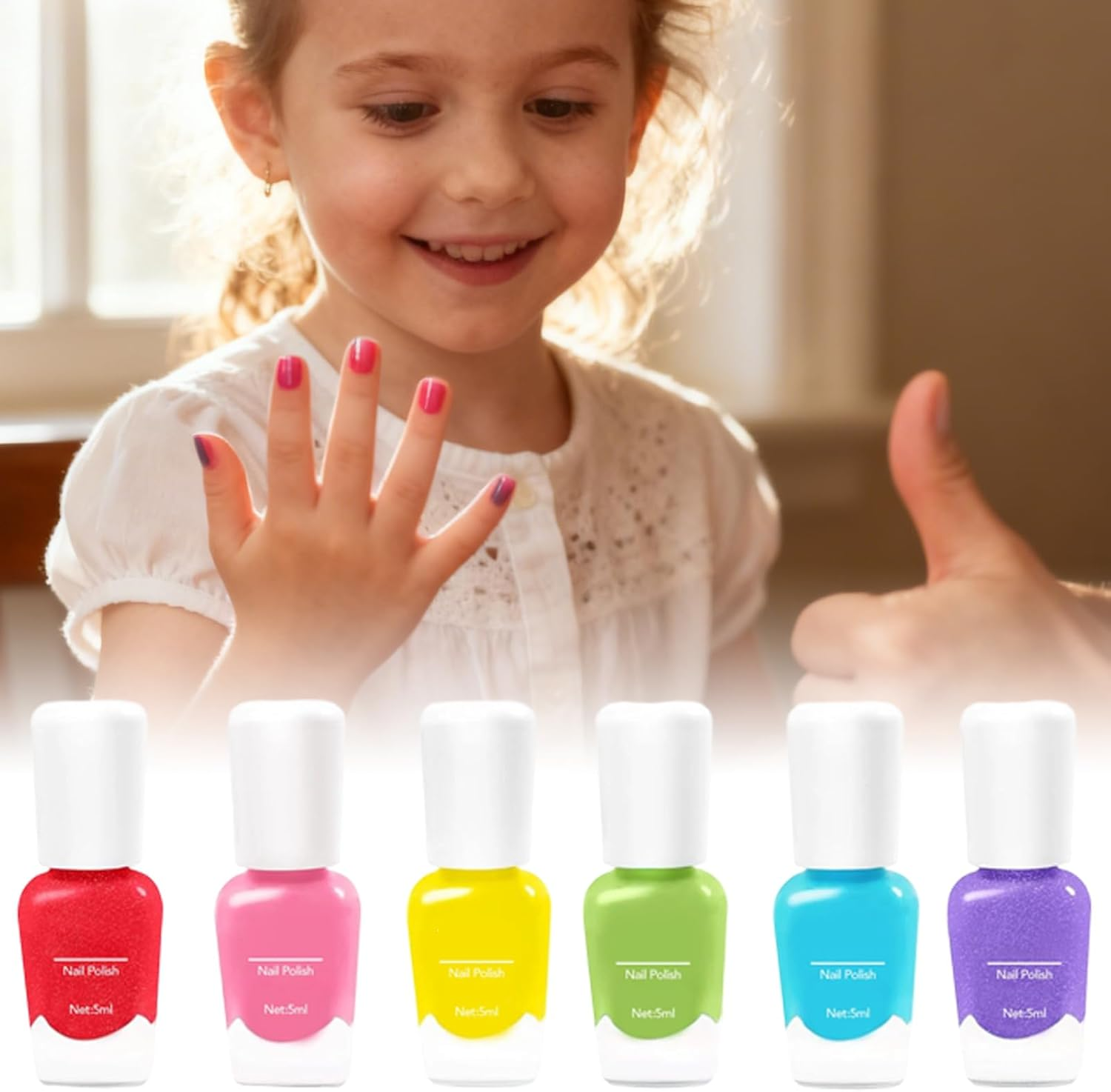Nail Polish for Kids | 6 Piece Quick Dry Peel off Toys,Quick Dry Nail Polish,For Kids Teen Party Home Salon Wedding Travel Dating Commuting Beginners image number 6