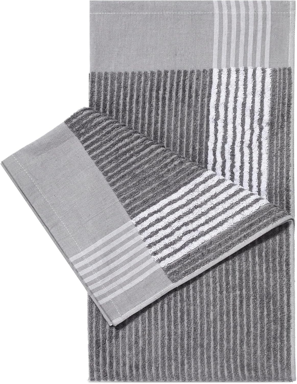 Buryeah Golf Towel 22 X 44 Inch Cotton Golf Caddy Towel Camping Large for Caddies Golfers Tour Players Club with Stripe(Blue,Gray,2 Pcs) - 3, Black,White,Blue image number 3