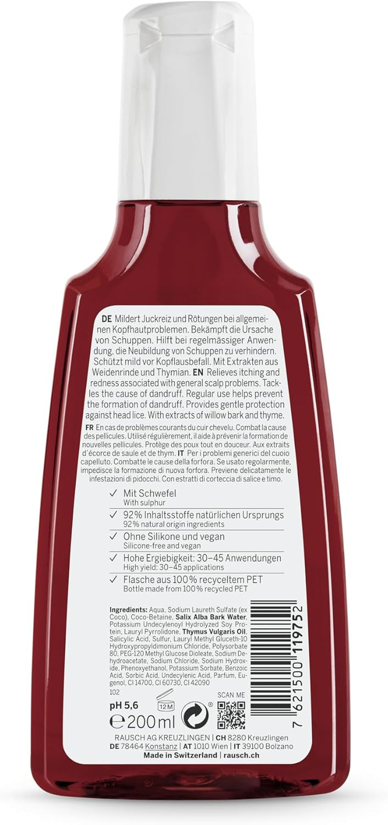 RAUSCH Willow Bark Treatment Shampoo 200 Ml image number 3