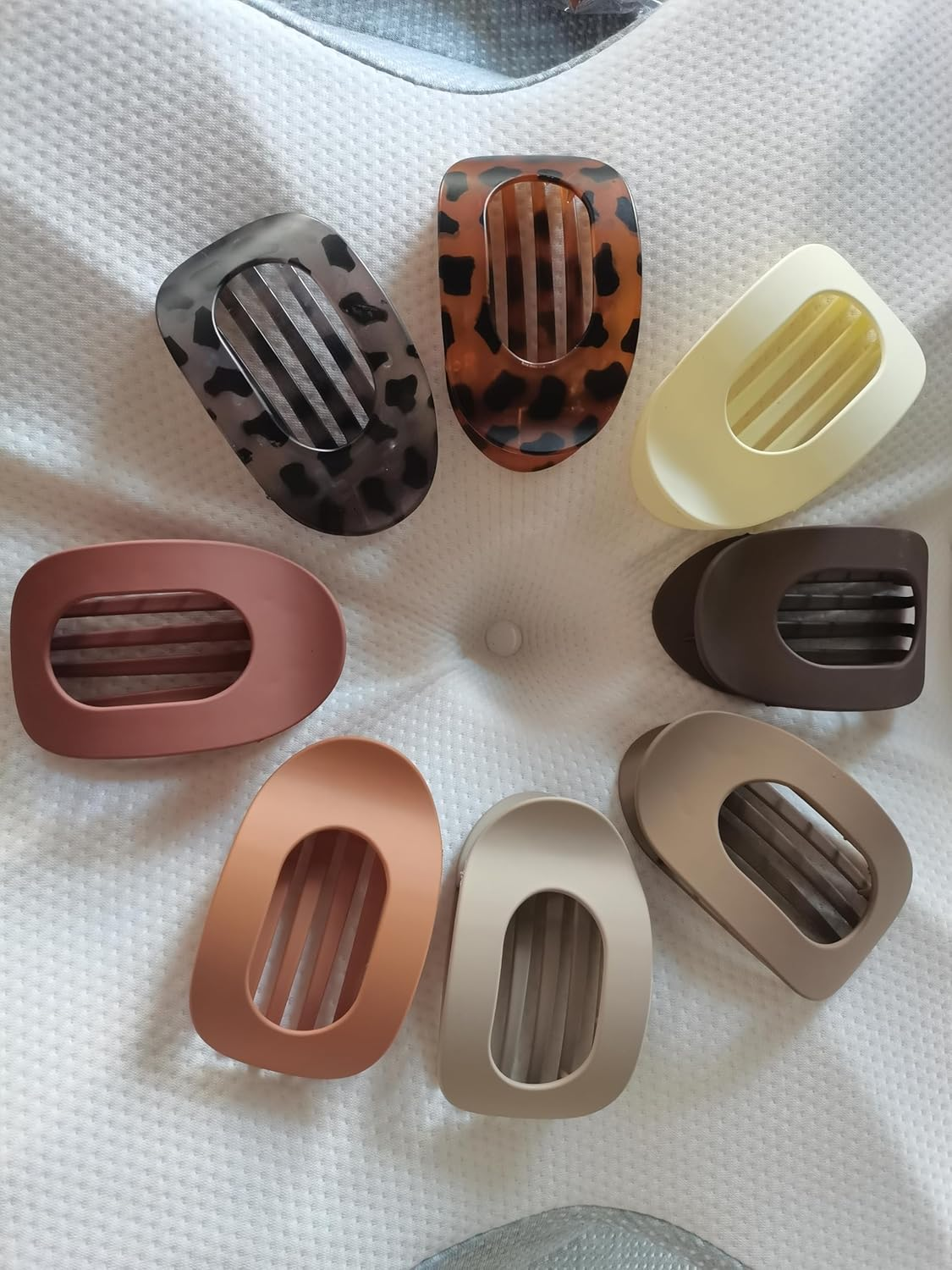 8 PCS Flat Hair Clips French round Lay down Hair Claw Clips for Women Girls Strong Hold Hair Barrettes for Thick Thin Hair Comfortable Curved Flat Clips for Lying Driving and More image number 1